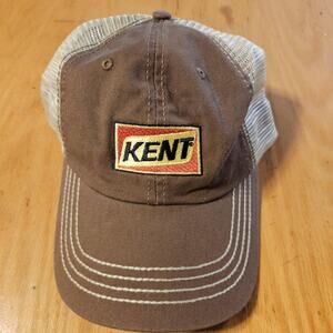 Kent Hat Cap Strap Back Brown Tan Trucker‎ Mesh Patch Logo Western Mens One Size